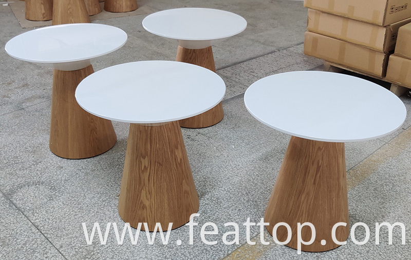 Simple design white round table top MDF veneer center coffee table